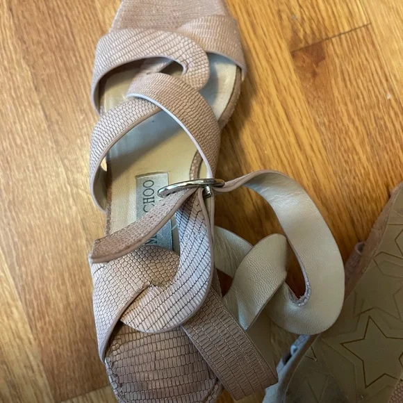 Jimmy Choo Women's Tan Wedge Sandals - Picture 5 of 6